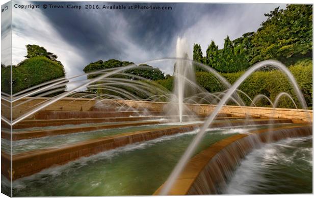 The Power of Alnwick Garden's Cascading Water Feat Canvas Print by Trevor Camp