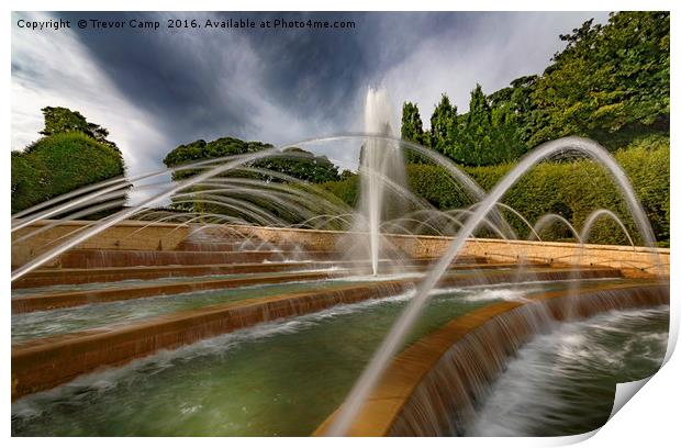 The Power of Alnwick Garden's Cascading Water Feat Print by Trevor Camp