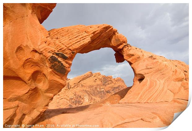 Arch Rock in the Valley of Fire State Park, Nevada Print by Jamie Pham