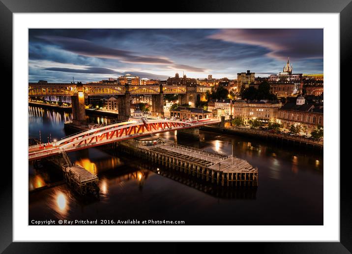 View from the Tyne Bridge Framed Mounted Print by Ray Pritchard