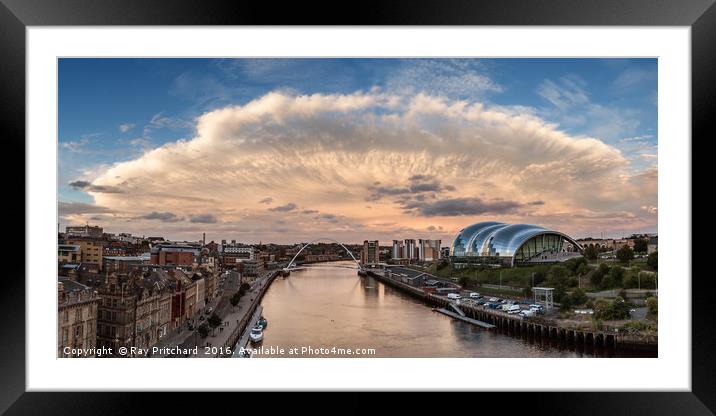 Independence Day over Newcastle Framed Mounted Print by Ray Pritchard