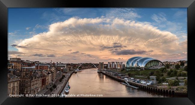 Independence Day over Newcastle Framed Print by Ray Pritchard