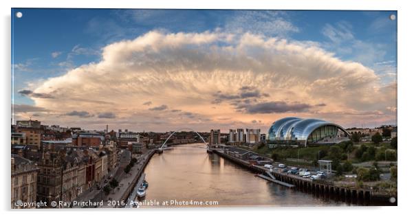 Independence Day over Newcastle Acrylic by Ray Pritchard