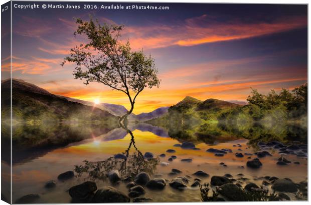 Sunrise over Llyn Padarn, Snowdonia. Canvas Print by K7 Photography