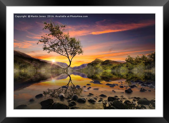Sunrise over Llyn Padarn, Snowdonia. Framed Mounted Print by K7 Photography