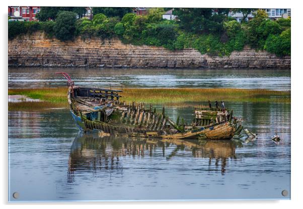 Barry Island Wrecks 2 Acrylic by Steve Purnell