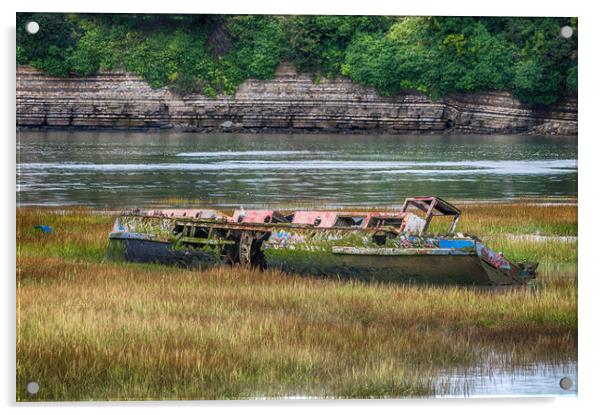 Barry Island Wrecks 4 Acrylic by Steve Purnell