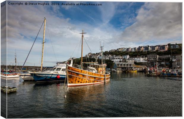 Fishing boat at Mevagissey  Canvas Print by Steve Hughes