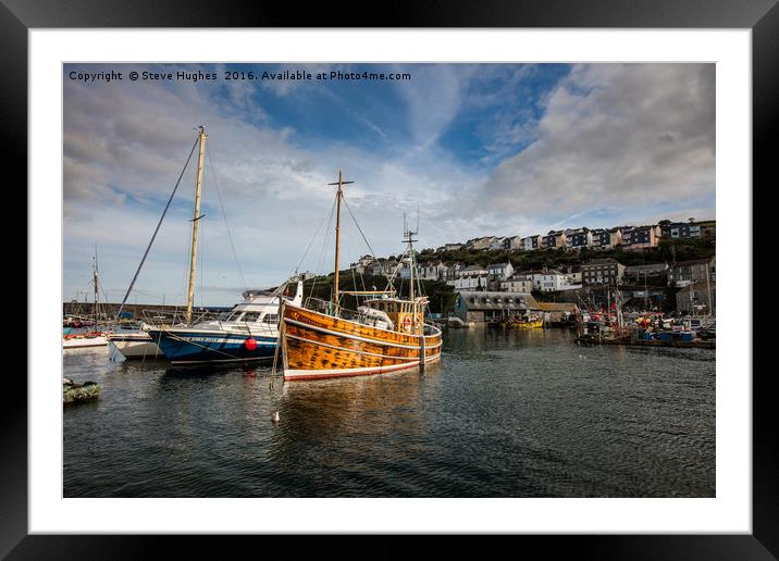 Fishing boat at Mevagissey  Framed Mounted Print by Steve Hughes