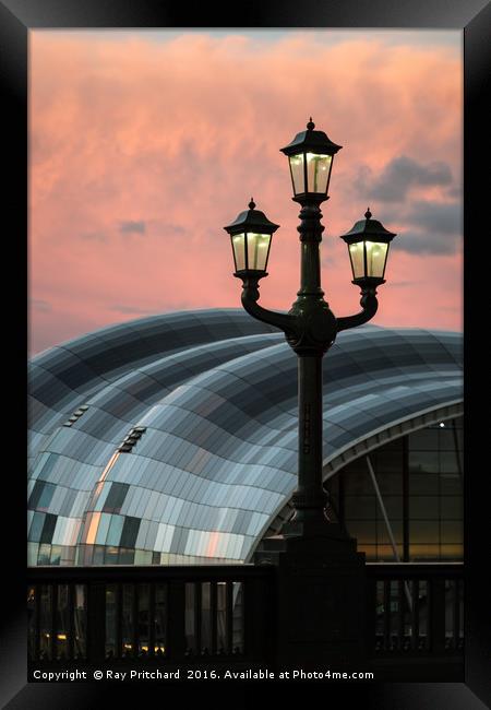 Tyne Bridge Lamp Framed Print by Ray Pritchard