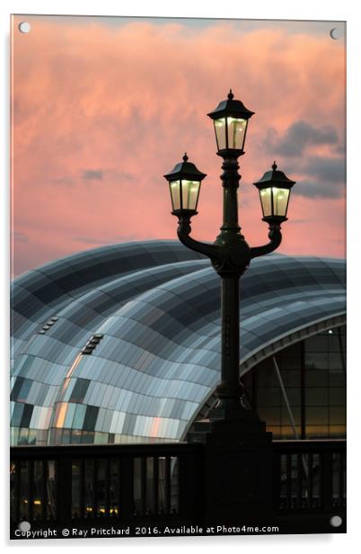 Tyne Bridge Lamp Acrylic by Ray Pritchard