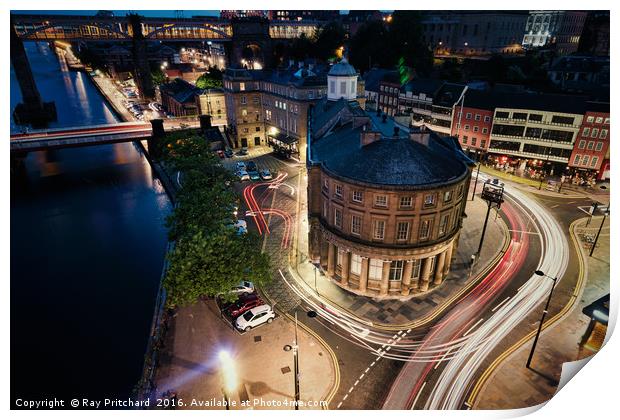 Newcastle Light Trails Print by Ray Pritchard