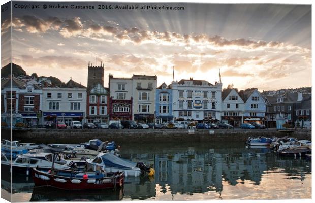Dartmouth Harbour Sunset Canvas Print by Graham Custance