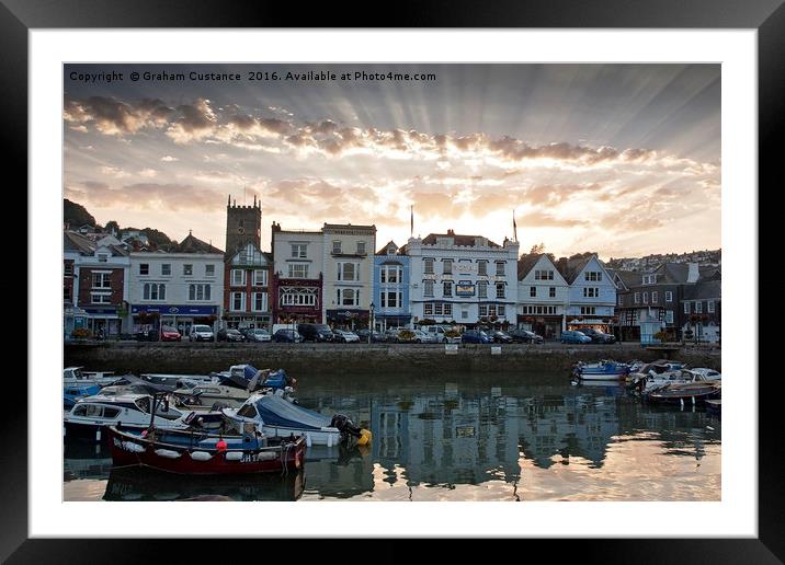 Dartmouth Harbour Sunset Framed Mounted Print by Graham Custance