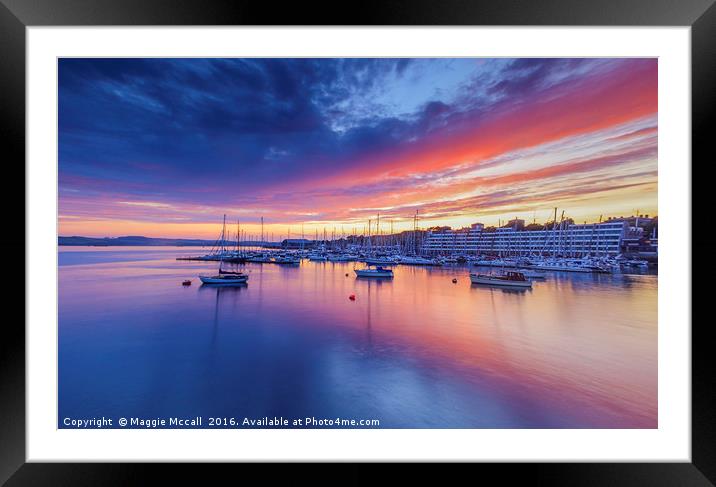 Sunset over Plymouth Sound, Devon Framed Mounted Print by Maggie McCall