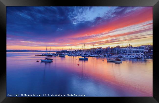 Sunset over Plymouth Sound, Devon Framed Print by Maggie McCall