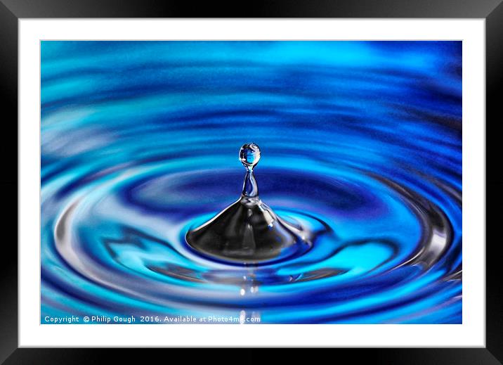 Water Droplet Framed Mounted Print by Philip Gough