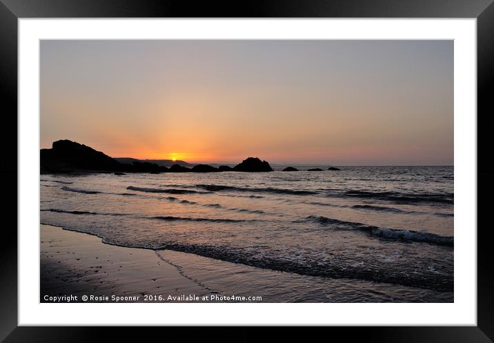 Sunrise on Looe Town Beach, South East Cornwall Framed Mounted Print by Rosie Spooner