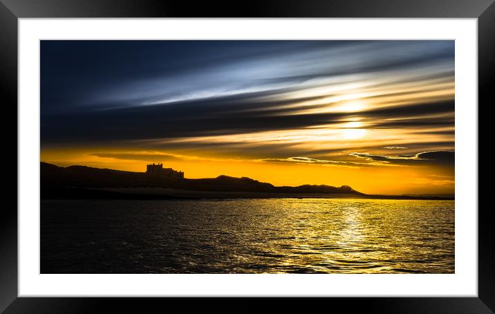 Bamburgh Castle Sunset Framed Mounted Print by Philip Male