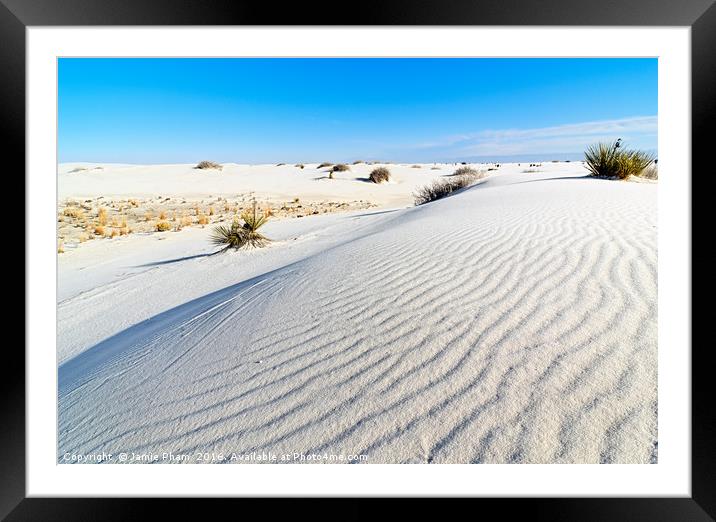 Early morning view of the sand dunes in White Sand Framed Mounted Print by Jamie Pham