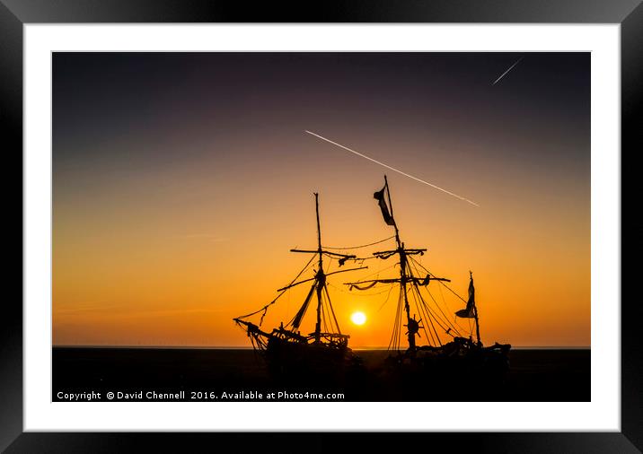 Golden Hour Pirates Framed Mounted Print by David Chennell
