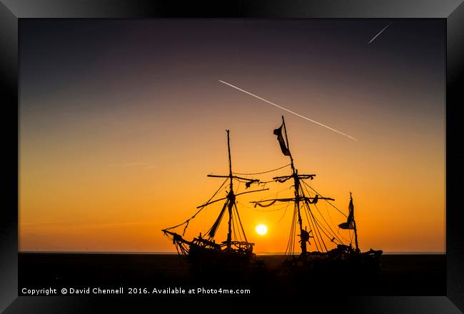 Golden Hour Pirates Framed Print by David Chennell