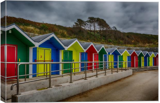 Colourful Beach Huts at Barry Island Canvas Print by Steve Purnell