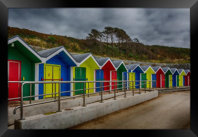 Colourful Beach Huts at Barry Island Framed Print by Steve Purnell