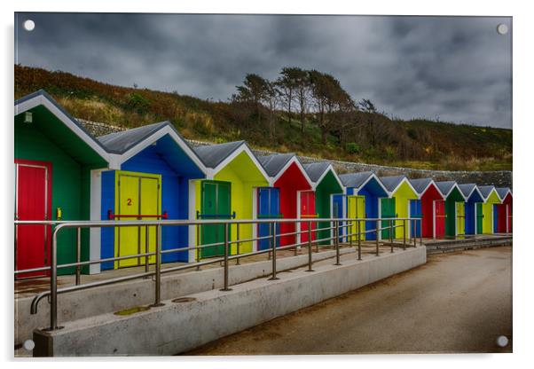 Colourful Beach Huts at Barry Island Acrylic by Steve Purnell