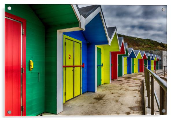 Beach Huts 2 Acrylic by Steve Purnell
