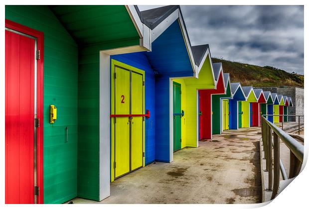 Beach Huts 2 Print by Steve Purnell