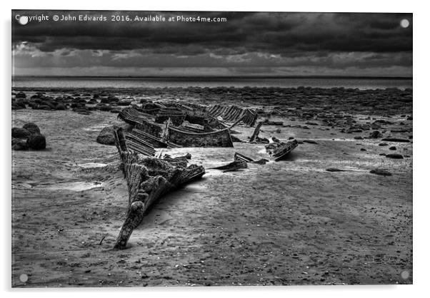 The Wreck of The Sheraton Acrylic by John Edwards