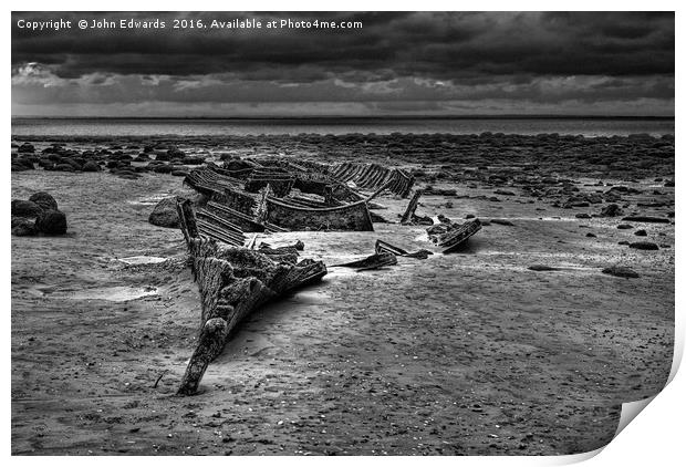 The Wreck of The Sheraton Print by John Edwards