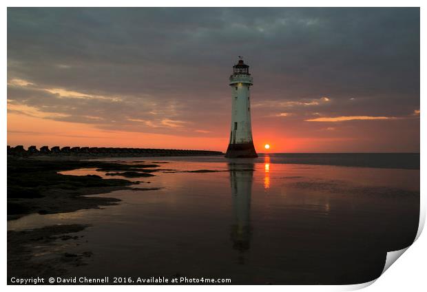 Perch Rock Lighthouse Print by David Chennell