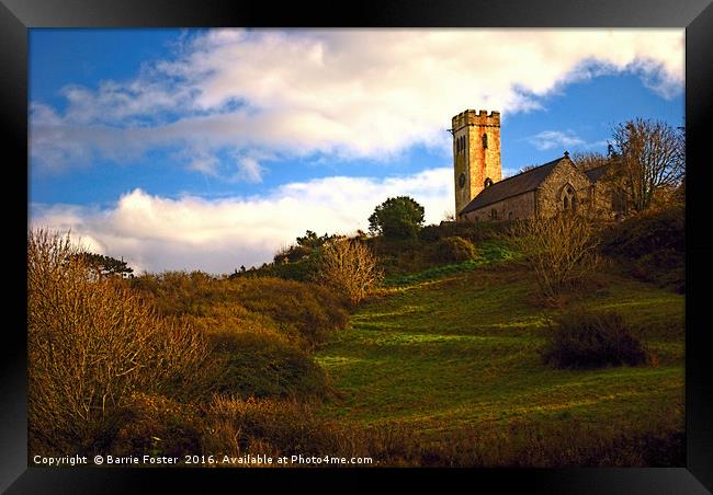 The Church of St James, Manorbier Framed Print by Barrie Foster