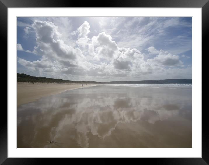 Reflections Hayle Towans Cornwall Framed Mounted Print by  