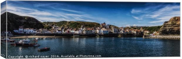 Sunny Harbour Canvas Print by richard sayer