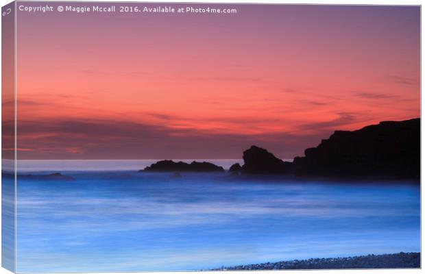 Sunset at Summerleaze beach, Bude Canvas Print by Maggie McCall