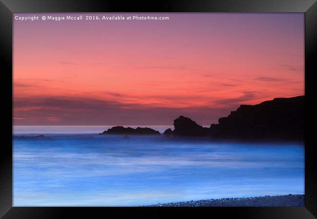 Sunset at Summerleaze beach, Bude Framed Print by Maggie McCall