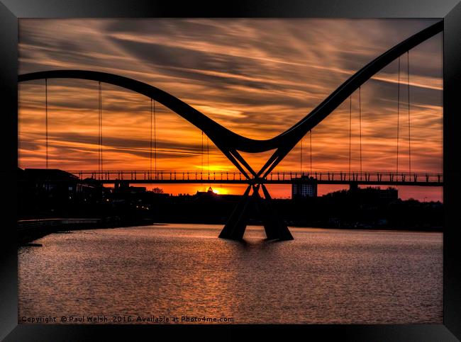 Infinity Bridge Sunset Framed Print by Paul Welsh