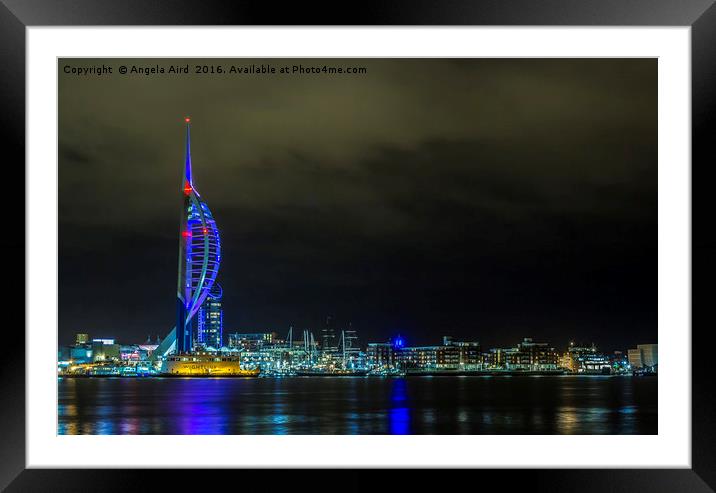 Emirates Spinnaker Tower. Framed Mounted Print by Angela Aird