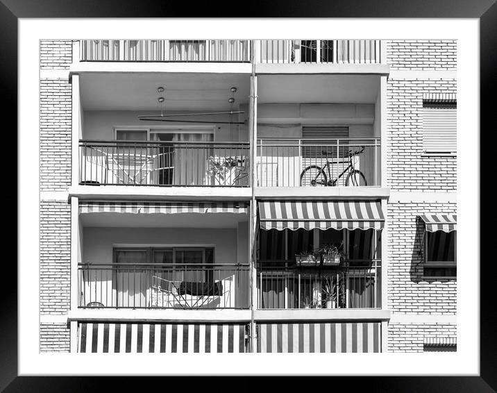 Common Apartament Building Block Exterior Facade Framed Mounted Print by Radu Bercan