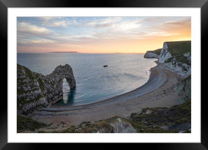 Durdle Door Sunset  Framed Mounted Print by James Grant