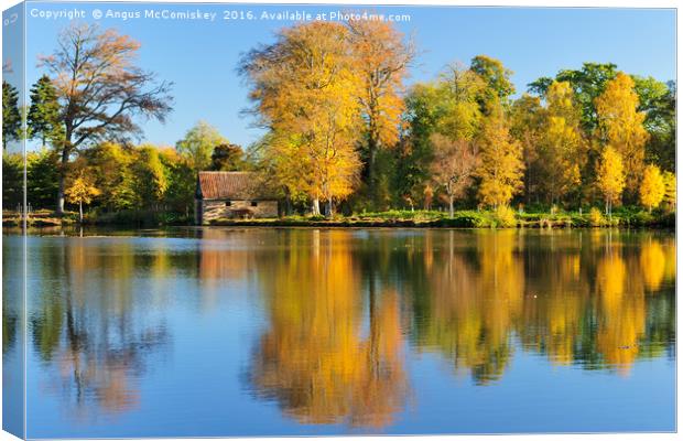 Penicuik Pond Boathouse Canvas Print by Angus McComiskey