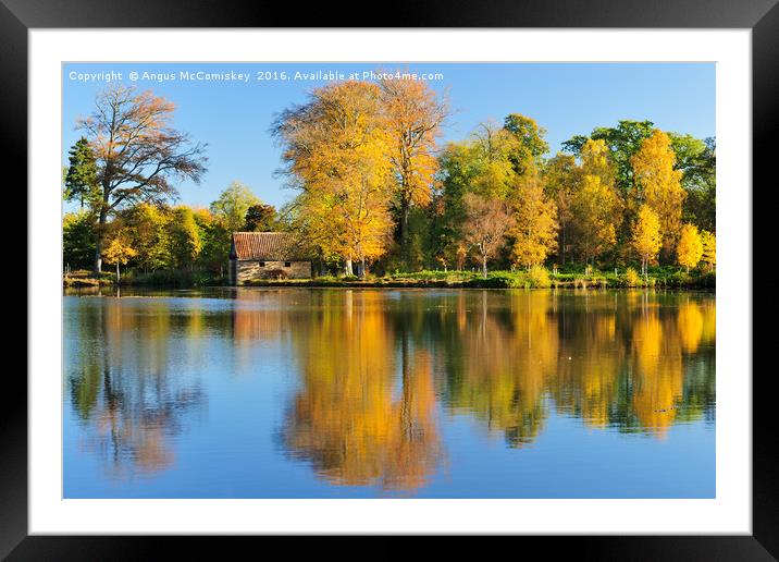 Penicuik Pond Boathouse Framed Mounted Print by Angus McComiskey