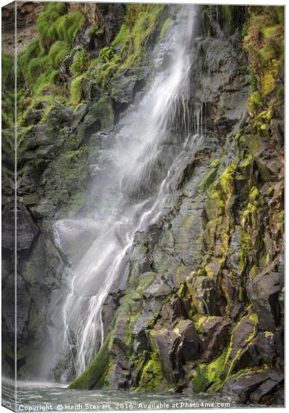 Waterfall at Tresaith, Ceredigion, Wales  Canvas Print by Heidi Stewart
