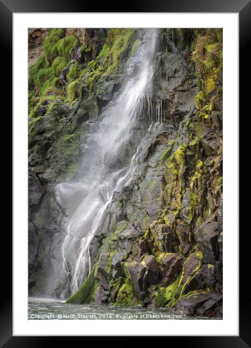 Waterfall at Tresaith, Ceredigion, Wales  Framed Mounted Print by Heidi Stewart