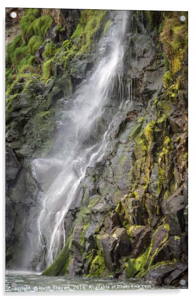 Waterfall at Tresaith, Ceredigion, Wales  Acrylic by Heidi Stewart