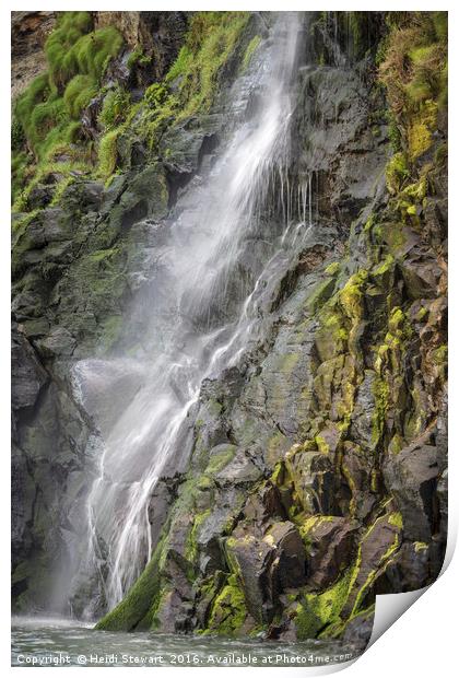 Waterfall at Tresaith, Ceredigion, Wales  Print by Heidi Stewart