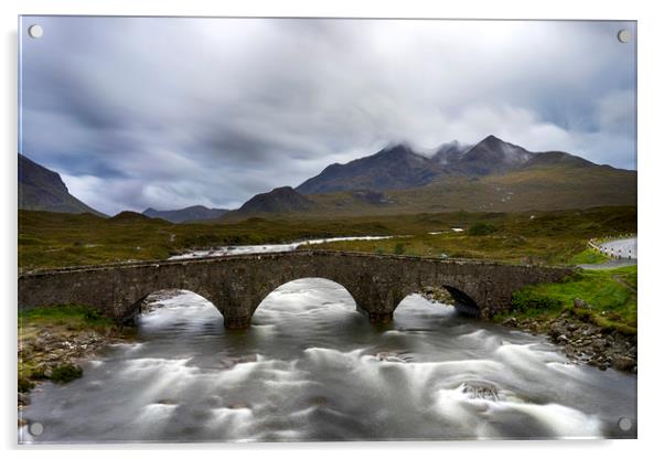 Sligachan Old Bridge Acrylic by Alan Simpson